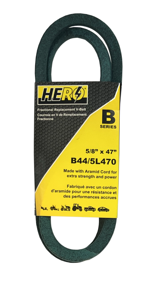 HERO® 5/8 inch x 47 inch Aramid Kevlar Lawn Mower Belt Replacement For Reference B44 5L470