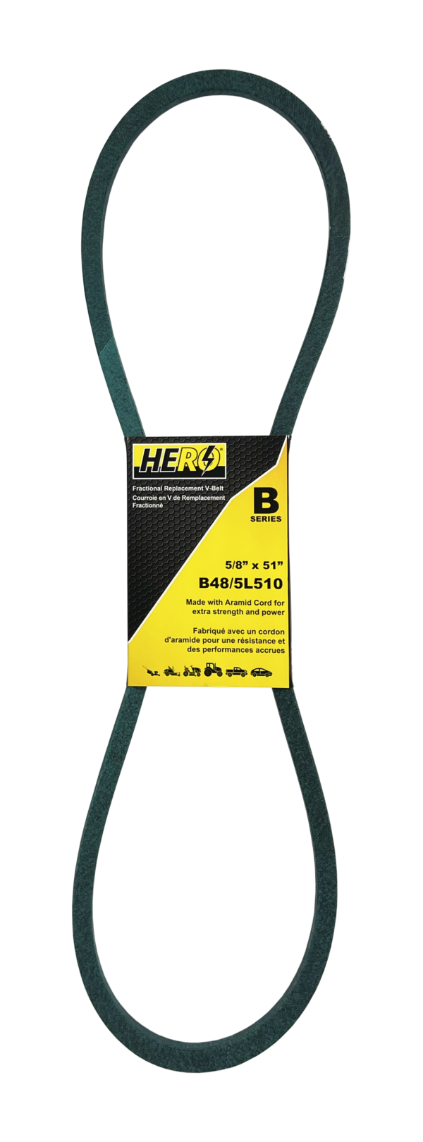 HERO® 5/8 inch x 51 inch Aramid Kevlar Lawn Mower Belt Replacement For Reference B48 5L510