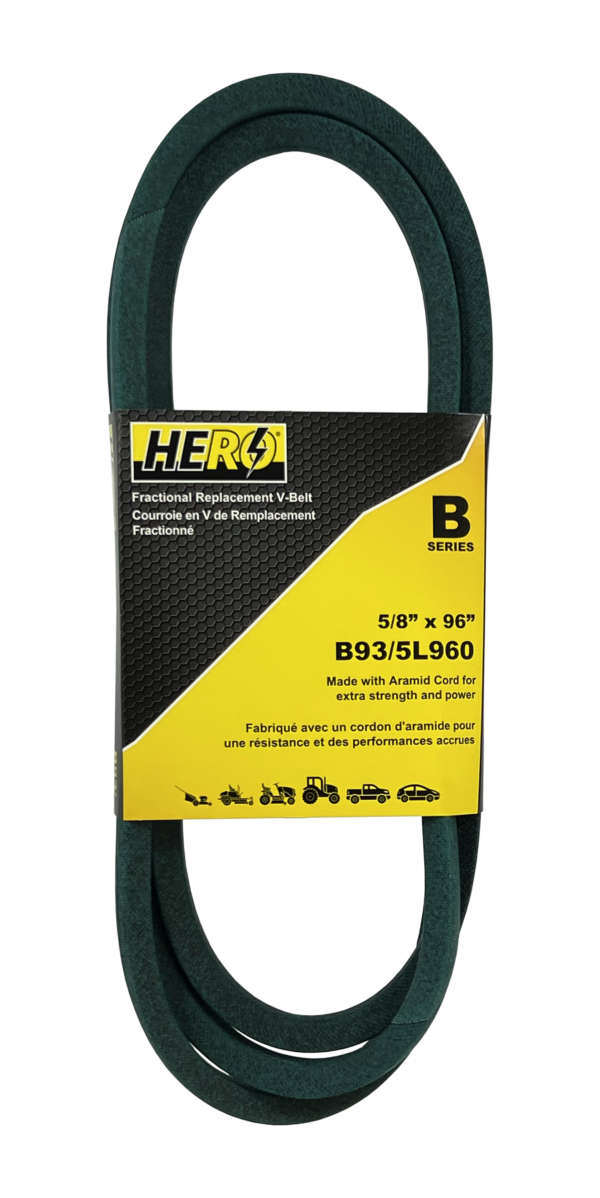 HERO® 5/8 inch x 96 inch Aramid Kevlar Lawn Mower Belt Replacement For Reference B93 5L960