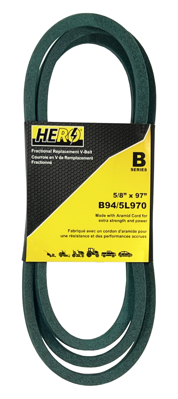 HERO® 5/8 inch x 97 inch Aramid Kevlar Lawn Mower Belt Replacement For Reference B94 5L970