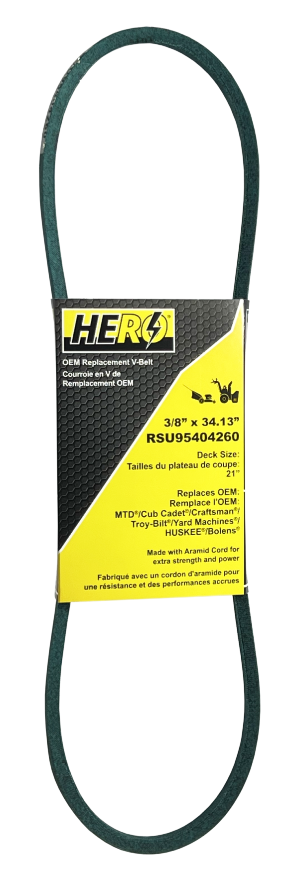 HERO OEM Aramid Kevlar Replacement Belt for MTD Self-Propelled Walk Behinds - 95404260 - Replaces 954-04260, 754-04260