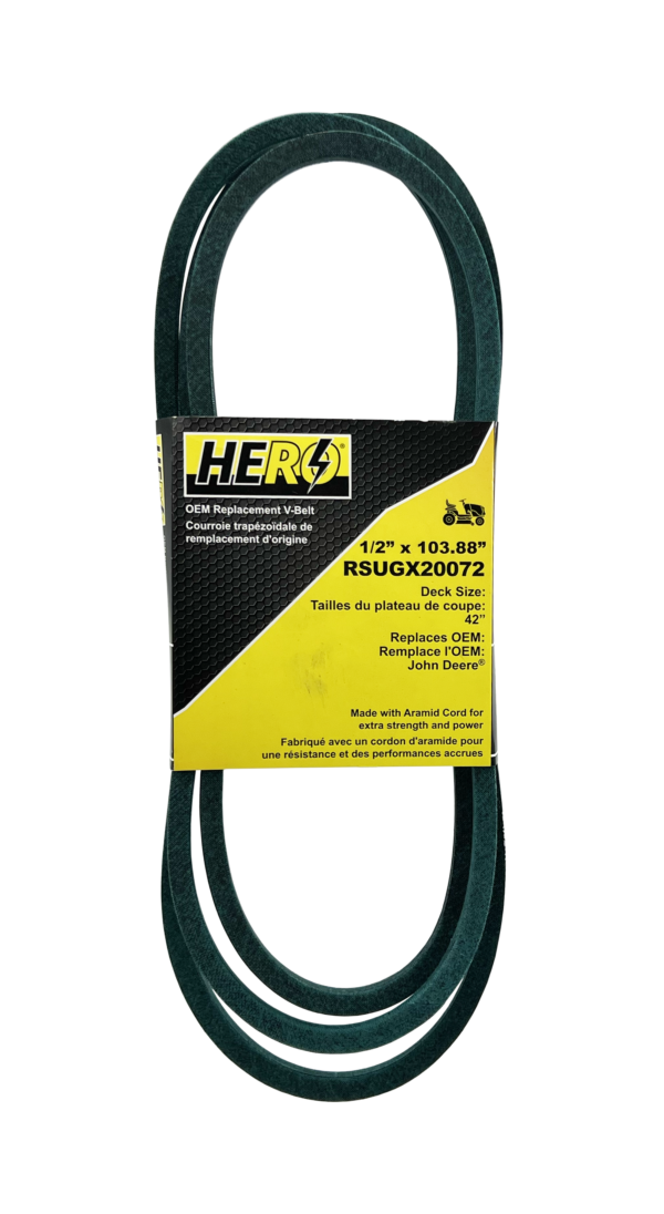 HERO OEM Aramid Kevlar Replacement Belt for John Deere GX20072 - Craftsman, Cub Cadet, MTD, Rover, Troy-Bilt